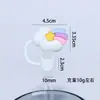 Tapa de rosca con flor para vaso de hielo transfronterizo Stanley, tapón de polvo de 10 mm para pajilla, cubierta de pajilla para vaso de coche de 40 oz
