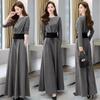 Primavera y Otoño Nuevo Traje Elegante de Talla Grande para Hermana Gorda 2025 Sudadera de Estilo Coreano a la Moda Culottes de Pierna Ancha de Cintura Alta Conjunto de Dos Piezas