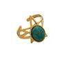 Anillo de Acero de Titanio Colorido de Gama Alta Europeo y Americano para Mujer, Múltiples Capas, Línea Fina, Nicho Retro, Piedra Natural, Versátil, Anillo de Acero Inoxidable