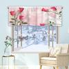 1 pieza moderno simple amor rosa cortina de cocina media cortina transfronteriza Navidad pequeña ventana decoración poliéster algodón Nuevo