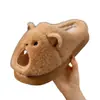 Nuevas Lindas Zapatillas de Algodón de Pareja de Dibujos Animados de Marmota Invierno Suela Gruesa Felpa Cálidas Cómodas Zapatillas Portátiles