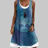 Venda Quente Transfronteiriça Novo Body Feminino Estampa Digital 3D Vestido de Praia Solto Casual Body Vestido Feminino