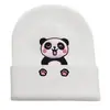 Nuevo Gorro de Lana Tejido con Bordado de Panda Lindo Protección para Orejas Gorro de Pareja Otoño e Invierno Dibujos Animados Gorro de Lana Bordado Cálido Gorro Pulóver