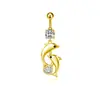 Comercio Electrónico Transfronterizo Más Vendido Serie Dorada Anillo para el Ombligo Mariposa Corazón Estrella de Cinco Puntas Cereza Colgante Clavo para el Ombligo Anillo para el Ombligo