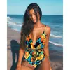 Ocean 2019 Nuevo Sexy para Mujer Europeo y Americano de Múltiples Correas Delgado Estampado Digital Múltiples Formas de Usar Traje de Baño