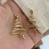 Brincos de Árvore de Natal Estrela Dourada de Inverno para Mulheres Design Único de Nicho Brincos de Árvore de Natal Meteoro Elegantes de Alta Qualidade