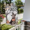Banderas de Jardín Personalizadas Transfronterizas con Gato Negro, Calavera, Elfo, Calabaza, Decoraciones de Patio de Halloween, Banderas Impresas por Ambos Lados
