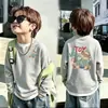 Camiseta de Manga Larga Waffle Estilo Coreano Guapa para Niños Primavera y Otoño Nuevo Estilo Niños Medianos y Grandes Elegante Falso Dos Piezas Camisa Base Casual