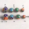 Cuentas Redondas Huecas de Aleación con Goteo de Aceite y Empalme Dorado y Plateado Cuentas para Cuerda DIY Cuentas Barril de Seis Caracteres Cuentas de la Fortuna Cuentas Espaciadoras Accesorios