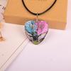 Collar grande con gemas del tiempo, cadena de suéter, colgante de flores de encaje de amor, cuentas de nieve, flor, cielo estrellado, logotipo de flor real