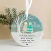 Blanco Porcelana Adorno Colgante Espejo Retrovisor Amistad Bolsa Redonda Nuevo Navidad Acrílico Decoración de Coche Tema San Valentín