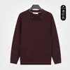 Suéter de malha com gola masculina, outono/inverno, luxo leve, alta qualidade, pulôver de manga longa, casual, simples, cor sólida, peça básica