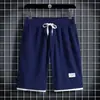 Shorts Casuales de Color Liso tipo Waffle para Hombre Verano Retro Americano Pantalones de Cinco Puntos Marca de Moda Ropa Exterior Pantalones de Longitud Media para Correr y Deportes
