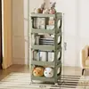 Armario de almacenamiento plegable creativo para juguetes de dormitorio, doble puerta, móvil, multicapa, a prueba de polvo, ensamblado, caja de almacenamiento de suelo para habitación