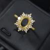 Anillo de plata S925 pequeño fresco moda estante vacío superficie de huevo superficie de corte 4x 6 6x 8 Sansheng III Duobao incrustado