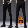 Jeans preto puro masculino de Hong Kong 2026 verão novo stretch slim-fit skinny estilo coreano moderno fino calça comprida