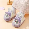 Pantuflas de algodón para niñas, lindas y cálidas con forro de felpa, zapatos peludos para niños, zapatos de algodón antideslizantes de suela gruesa para el hogar, para padres e hijos, para invierno