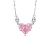 Collar de Plata Esterlina 925 Amor Diseño Nicho para Mujer Lujo Ligero Diamante Polvo Estilo Cadena Clavícula Estilo ins Colgante en forma de Corazón