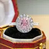 Anillo de plata de ley para mujer con forma de huevo de paloma pequeña y diamante en forma de huevo. Anillo de mujer con diamante amarillo de alta calidad y circón ovalado.