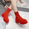Botas calcetín mujer 2021 otoño e invierno Nuevas casuales de suela gruesa talla grande Populares en la red botas cortas de punto para mujer talla grande transfronteriza botas de mujer al por mayor