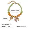 Pulseira Taina de Aço Titânio Europeia e Americana Etiqueta de Aço Inoxidável de Luxo Leve Flor de Concha de Praia Caracol Pulseira Trançada Joias Femininas