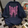 Camiseta de Manga Corta para Mujer con Diseño de Mariposa Graffiti Estampado de Letras 2026 Verano Nuevo Casual Holgada Cuello Redondo