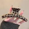 Clip de agarre con estampado de leopardo grande de alta calidad, estilo retro, sencillo, para el cabello, con forma de disco, popular en Internet, para la parte posterior de la cabeza, con volumen, clip de tiburón multitemperamento.