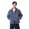 Chaqueta Corta de Trabajo con Solapa de Bloques de Color Americano para Hombre Otoño Tendencia Nacional Marca Holgada Lona Personalidad Fresca Ropa Urbana Chaqueta