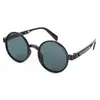 Gafas de Sol para Exteriores de Montura Grande, Redondas, Gama Alta, Delgadas, Sencillas y Versátiles, Mismo Estilo que las Estrellas 131 2389