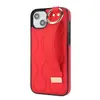 Adecuado para iPhone 15 Funda de Cuero con Pulsera de Anillo 15Pro Moda Cuero Patrón Ondulado Funda Totalmente Cubierta Resistente a Caídas