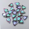 Pingente de coração de pêssego pontiagudo de furo único 14X18MM contas de vidro de cristal de cor mágica acessórios para joias DIY acessórios para brincos e colares