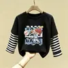 Camiseta Interior de Manga Larga para Niños, Nuevo Estilo Primavera y Otoño, Camiseta Interior de Algodón Puro para Niños, Atuendo de Primavera con Estampado de Dibujos Animados, Camiseta de Capa Interior