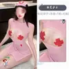 Lencería Sexy Cosplay de Enfermera de Corazón Puro Juego de Rol Caliente Abertura Lateral Pijamas Apasionados Sin Quitarse Tallas Grandes Dropshipping