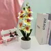 Nueva Piedra Flor de Lluvia Bonsái de Phalaenopsis de 7 Flores Fotografía Arreglo de Fotos Flor Artificial en Maceta Decoración Hogareña Sala de Estar Planta en Maceta
