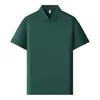 Camisa Polo de Luxo Leve com 60 Fios e Estampa de Logotipo Personalizado, Camisa Polo Unisex de Manga Curta Casual para Negócios de Verão