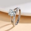 Anel moissanite de imitação ao vivo de celebridade da internet tagarela transfronteiriço feminino 1 quilate seis garras aliança de casamento fábrica atacado joias de comércio exterior