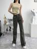 Verano nuevo ropa de mujer europea y americana moda lavada multibolsillos cinta micro campana overol pantalones K11114