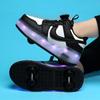 Patins de Rodas Infantis de Quatro Rodas, Patins para Esportes de Roda Femininos com Rodas Invisíveis, Patins de Rodas Masculinos com Rodas Luminosas