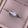 Anillo de Ópalo Plata S925 Incrustado Full Diamond Exquisito Lujo Ligero Forma de Gota Ópalo Colorido Joyería de Mano Moda OL Anillo de Serpiente