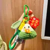Um ponto alto zongzi lã zongzi chaveiro crochê pingente finalizado estudante Festival do Barco-Dragão para ser nº 1 pingente de mochila escolar
