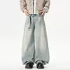 Ropa de Hombre Fengshe / Nuevo de Primavera Retro Americano Holgado Streetwear Pantalones de Pierna Ancha Jeans para Hombre Pantalones Rectos