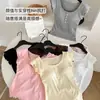 Blusa Feminina de Verão Novo Estilo com Design de Babados em Duas Camadas, Manga Curta, Modelagem Justa Versátil para Usar como Base