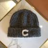 Gorro de Lana para Mujer, Gorro de Punto Versátil para Otoño e Invierno, Circunferencia de Cabeza Grande, Que Muestra la Cara, Peluche Pequeño, Cálido, Protección para los Oídos, Gorra, Gorro para el Frío