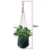 Bolsa de red para maceta cuerda de cáñamo tejida suministro transfronterizo estilo bohemio cesta colgante para plantas de interior cesta colgante para maceta bolsa de red