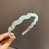 Linda Diadema de Color Gelatina Transparente con Dientes Antideslizante Ondulada, Diadema de Presión para Lavado de Cara, Pasador Versátil Simple, Accesorio para el Cabello para Salir