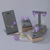 Explosões pequeno margarida joias conjunto feminino doce moda roxo flor anel pulseira colar pino de prata brincos brincos