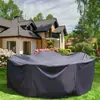 Funda antipolvo redonda de tela Oxford más vendida transfronteriza, funda a prueba de polvo, impermeable y a prueba de sol para mesa redonda de patio exterior