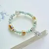 Nuevo Pulsera de Cerámica Jingdezhen Estilo Chinoiserie, Pulsera Versátil de Estilo Étnico, Pulsera de Pareja con Cuentas para Estudiantes