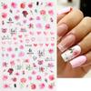 Pegatinas de uñas transfronterizas para el Día de San Valentín, pequeñas pegatinas blancas con diseño de personas que aman la espalda, calcomanías creativas de dibujos animados para uñas.