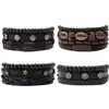 Pulsera para Hombre Transfronteriza, Nuevo Modelo de Amazon, Venta Directa de Fábrica, Popular Pulsera de Cuero para Hombre Estilo Vacacional